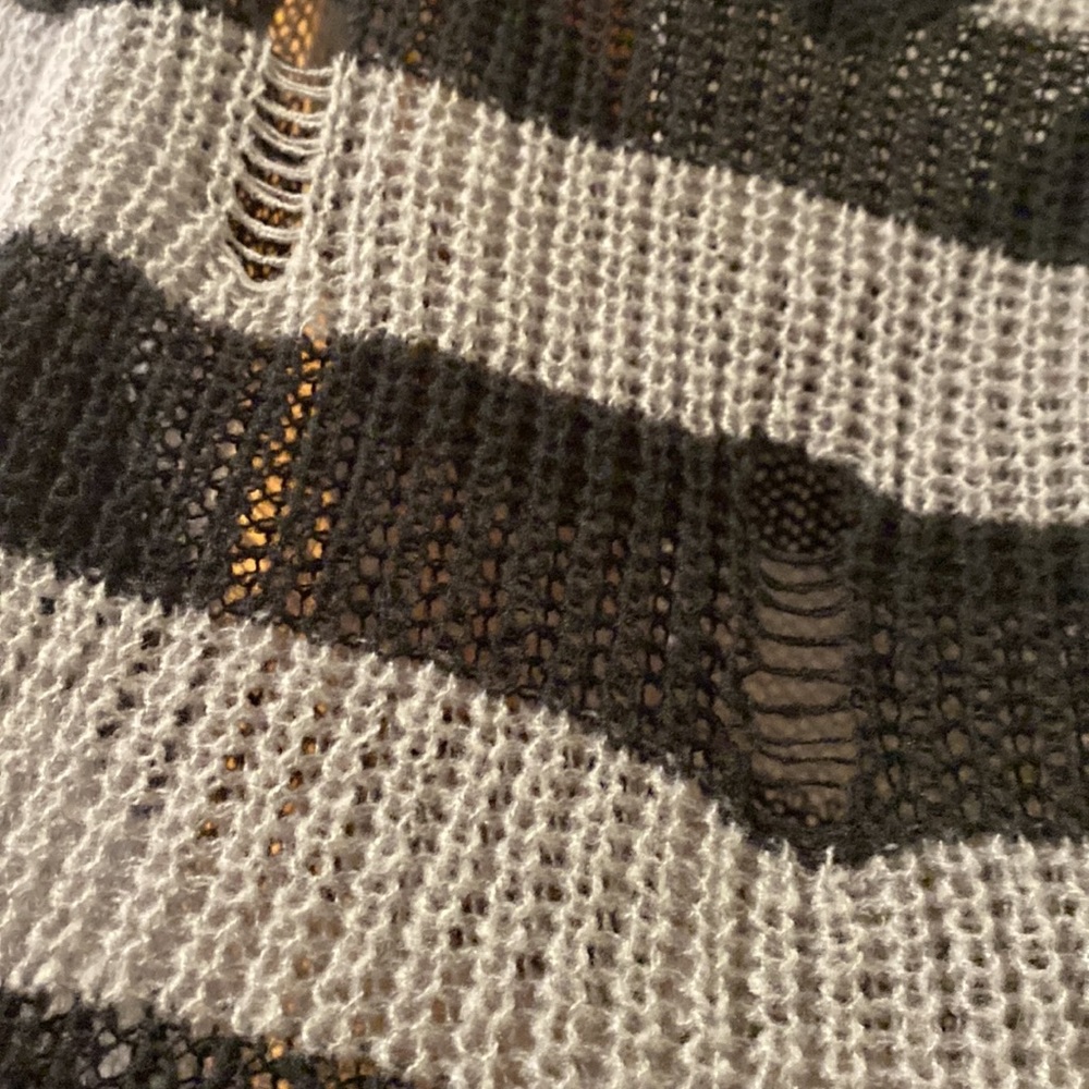 Gothic Ripped Striped Sweater - Picture 3 of 4